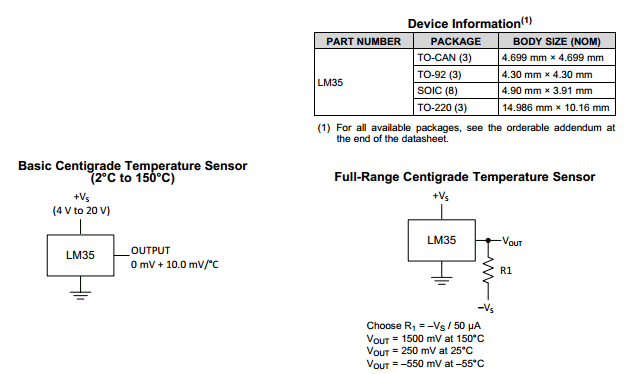 Lm35 Datasheet Pdf Lm35dz Temperature Sensors