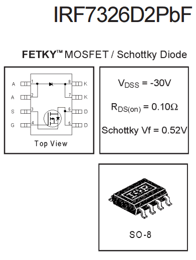 Irf7326d2pbf Datasheet Fetky Mosfet Schottky Diode
