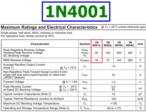 1n4001 Electronic Components