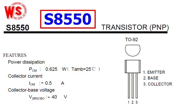 S8550 Datasheet 40v Pnp Transistor Wing Shing