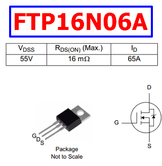 Ftp16n06a Datasheet Vdss 55v Id 65a Mosfet Ips