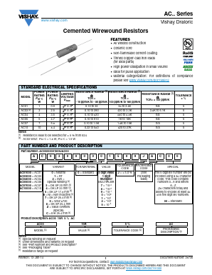 Ac05000001000jac00 Datasheet Pdf Vishay Semiconductors