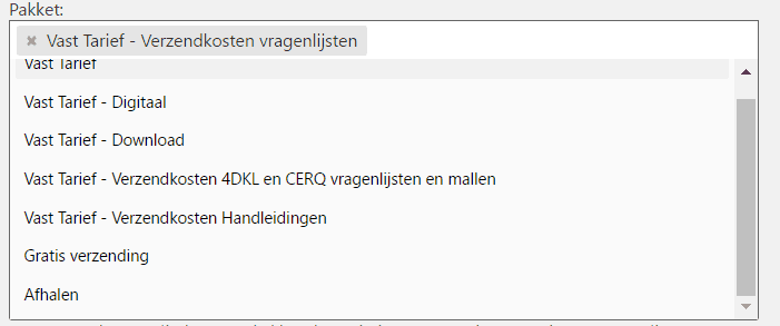MyParcel Selectie