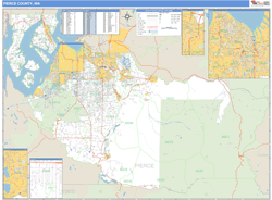 Pierce County WA Wall Map Basic MarketMAPS DaVinciBG 53053 