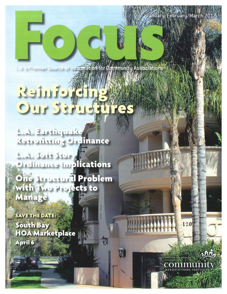 CAI Focus Magazine cover on reinforcing HOA structures and managing structural repair projects