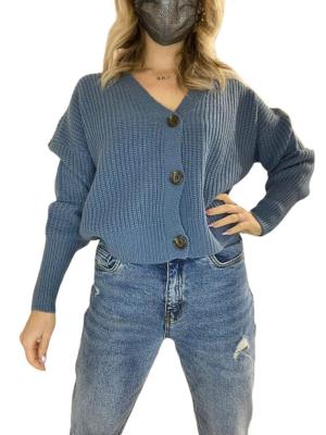 Cardigan donna Lea blu acciaio