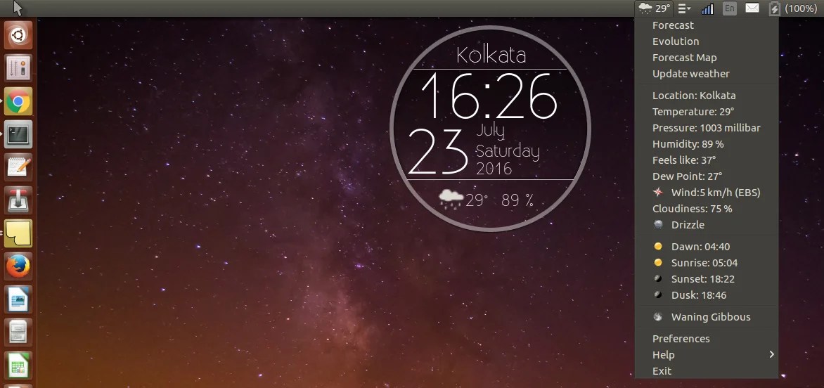 My Weather Indicator Weather Widget for Ubuntu, Linux Mint