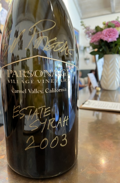 HandwrittenParsons Estate Syrah 2003 on a magnum