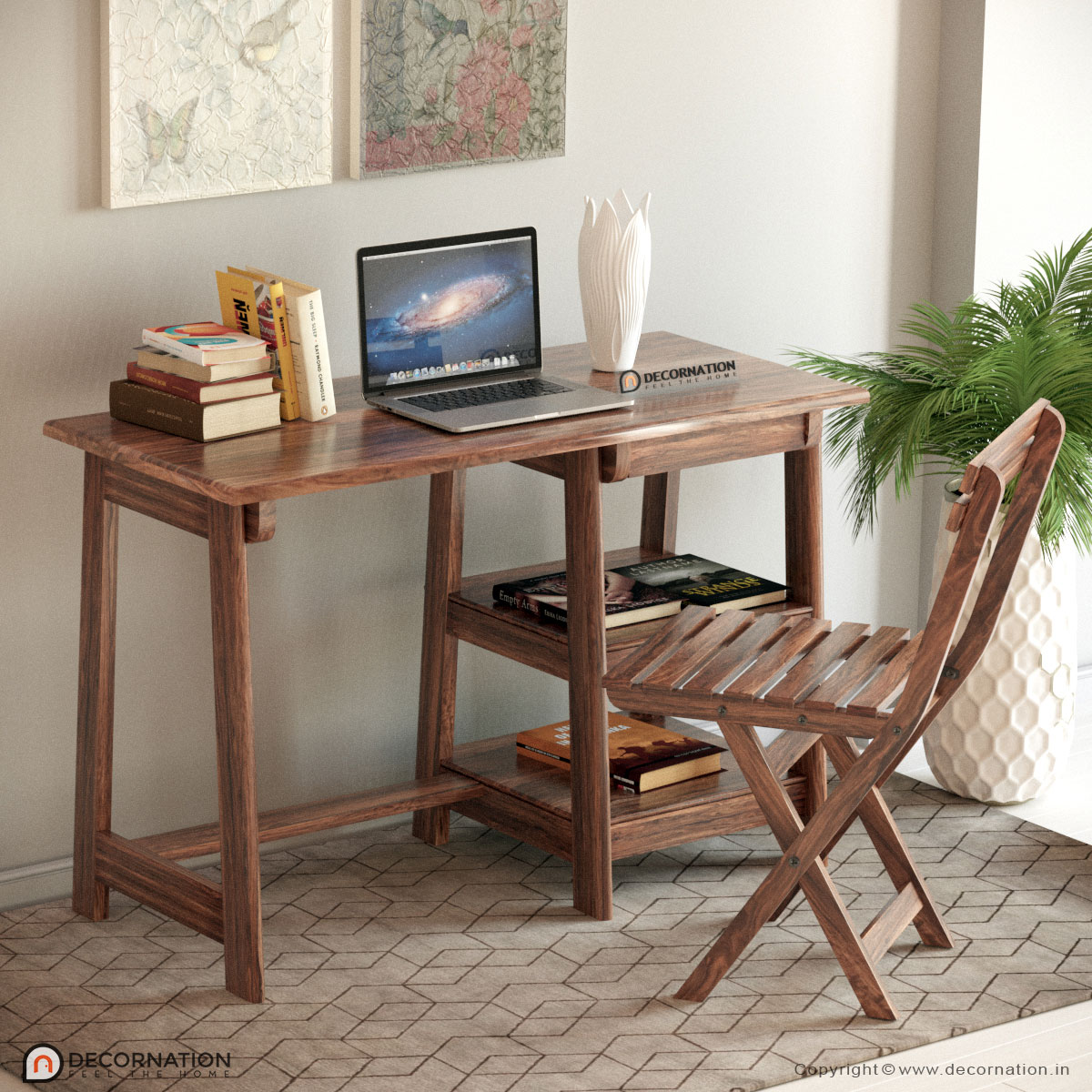 Columbia Solid Wood Computer Table Decornation