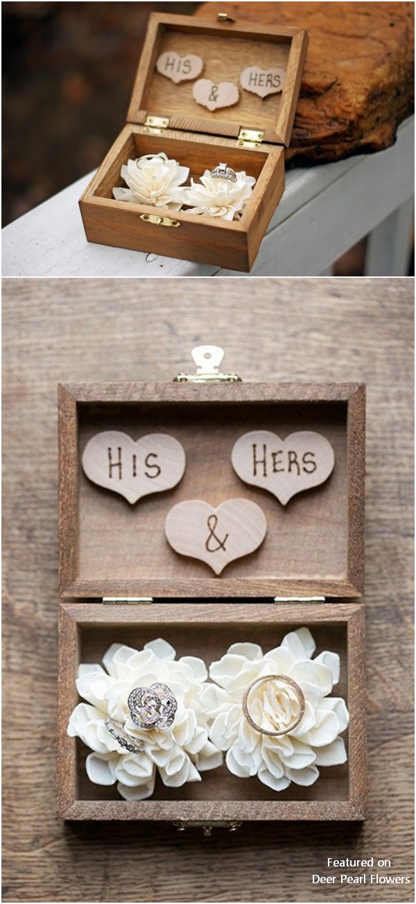 Top 16 Wooden Wedding Ring Box Ideas From Etsy Deer Pearl Flowers