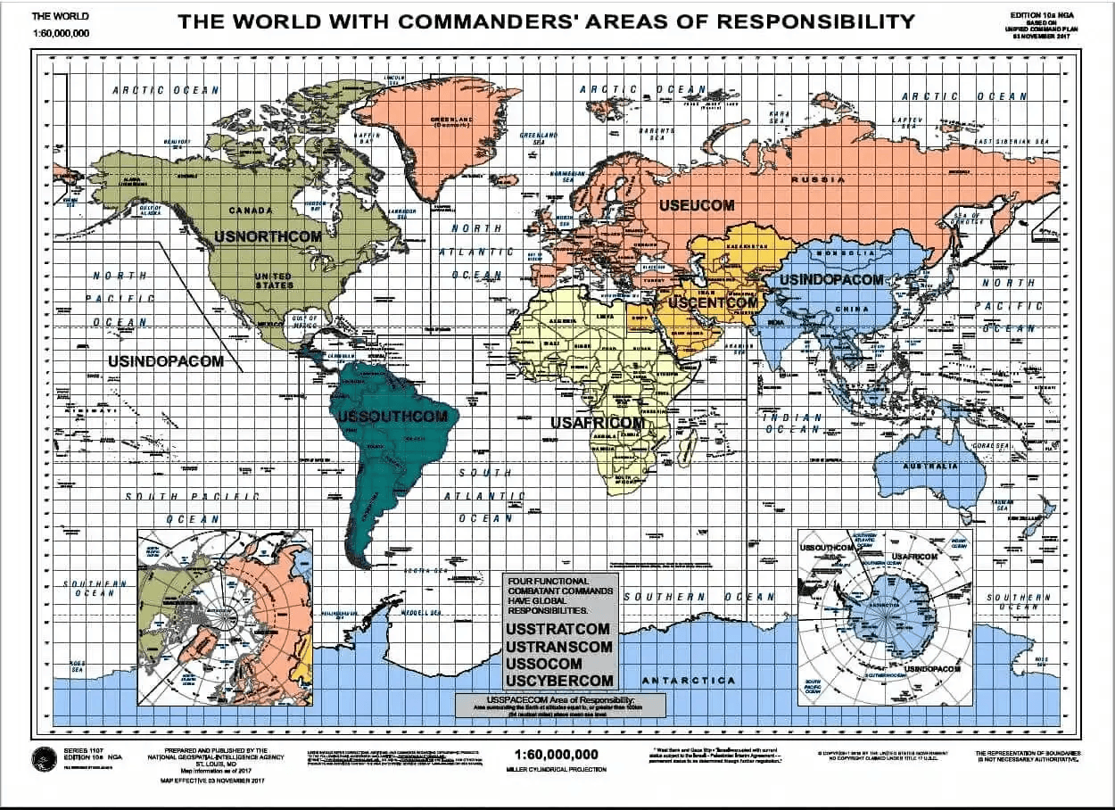 U S Combatant Commands All 14 Tracked Commands Defcon Level Combatant Command Map Large 