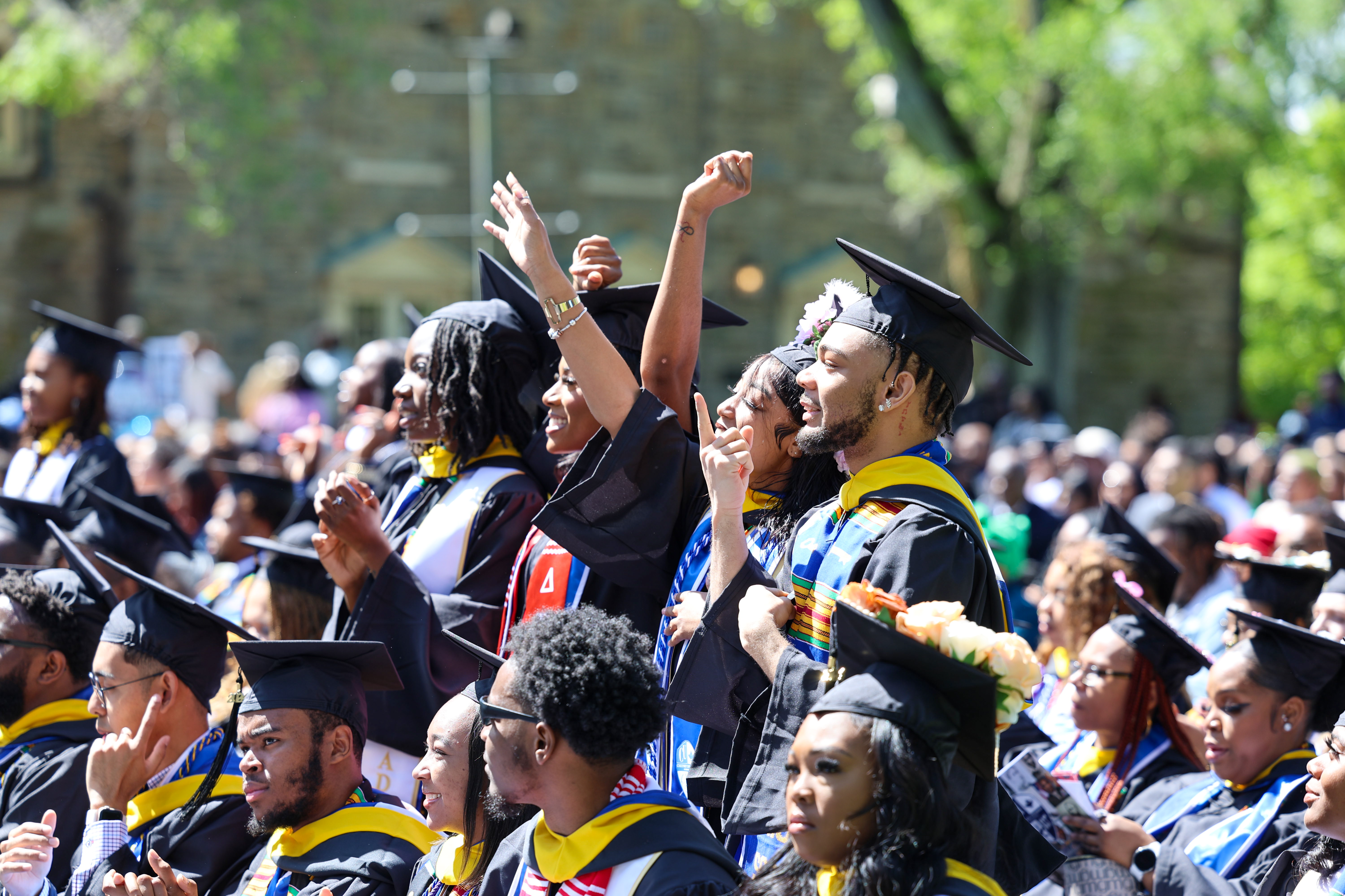 Some of the Cheyney graduates on Saturday. (COURTESY OF COMMONWEALTH MEDIA)