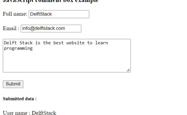 How To Create Comment Box In HTML And JavaScript | Delft Stack
