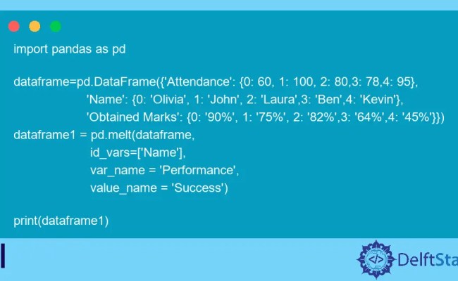 Pandas Pandas.melt() Function | Delft Stack
