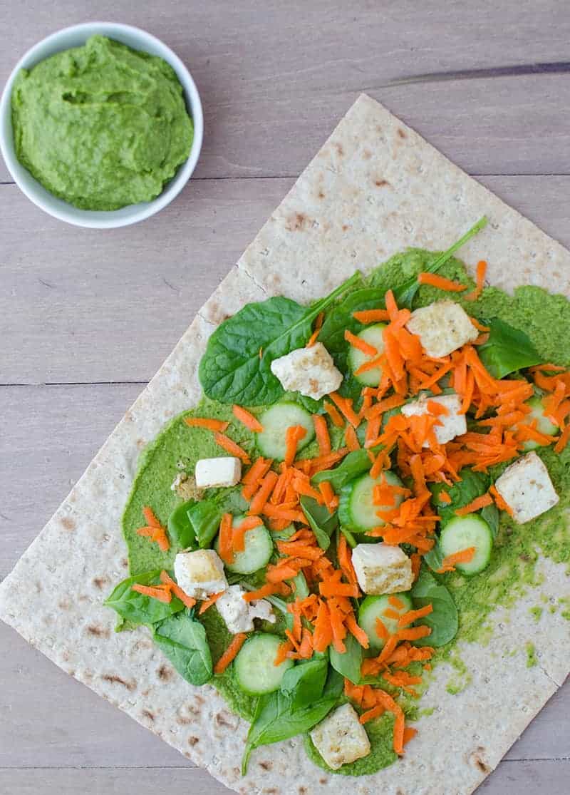 photo Spinach Hummus Wrap spinach hummus wrap