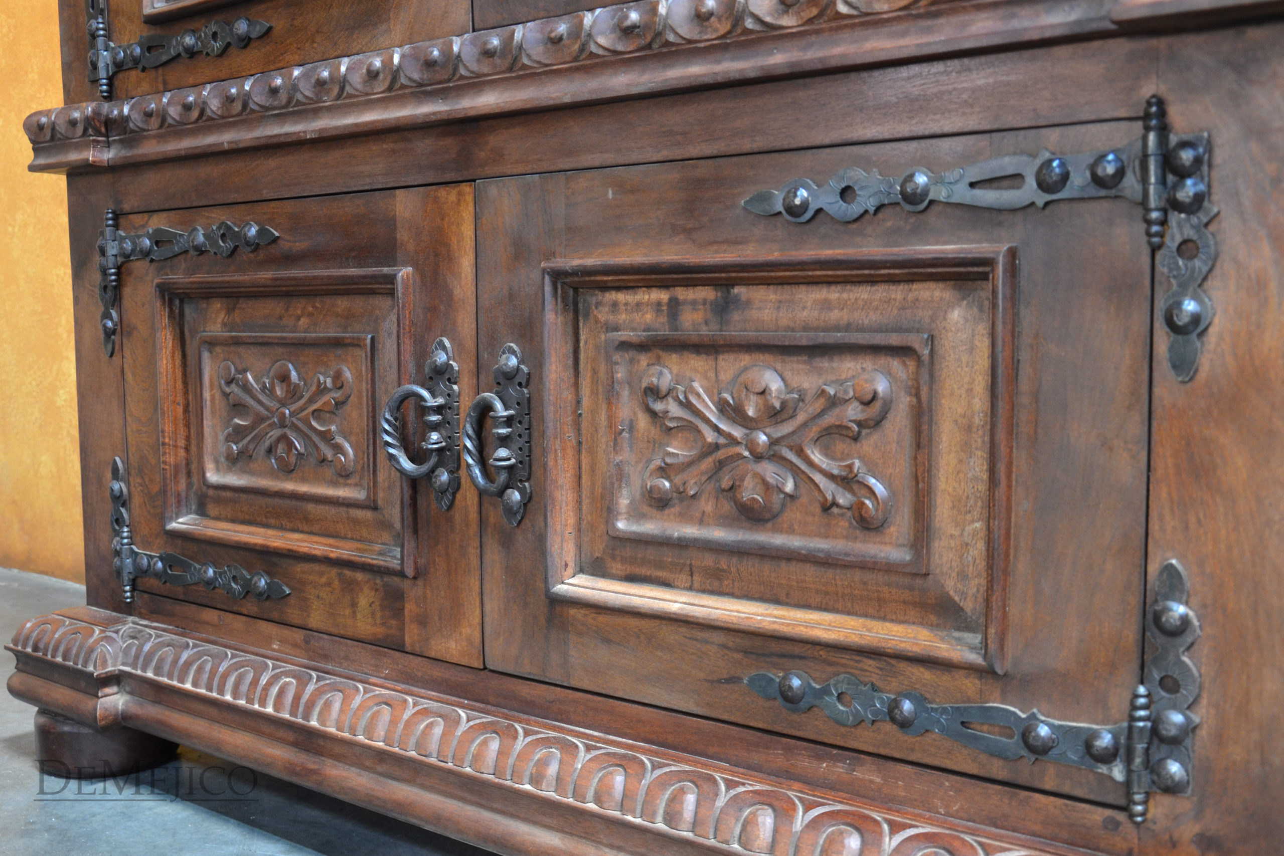 Luis Quince Armoire, Spanish Carved Armoire, Spanish Armoire Demejico