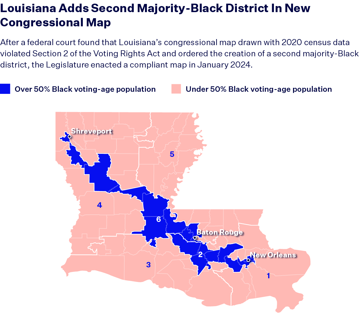 Louisiana Governor Enacts New Map Featuring Two Majority LA New Cong Map 2 1 