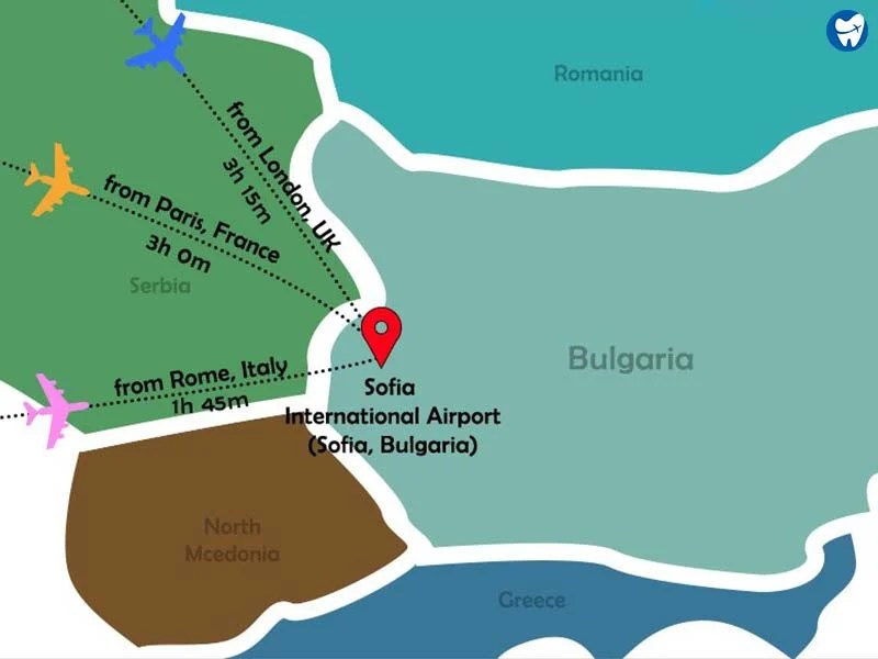 Dental Implants In Sofia Affordable Safe And Quality Tourism Bulgaria Flight Map.