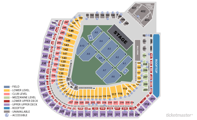 Coors field seating chart
