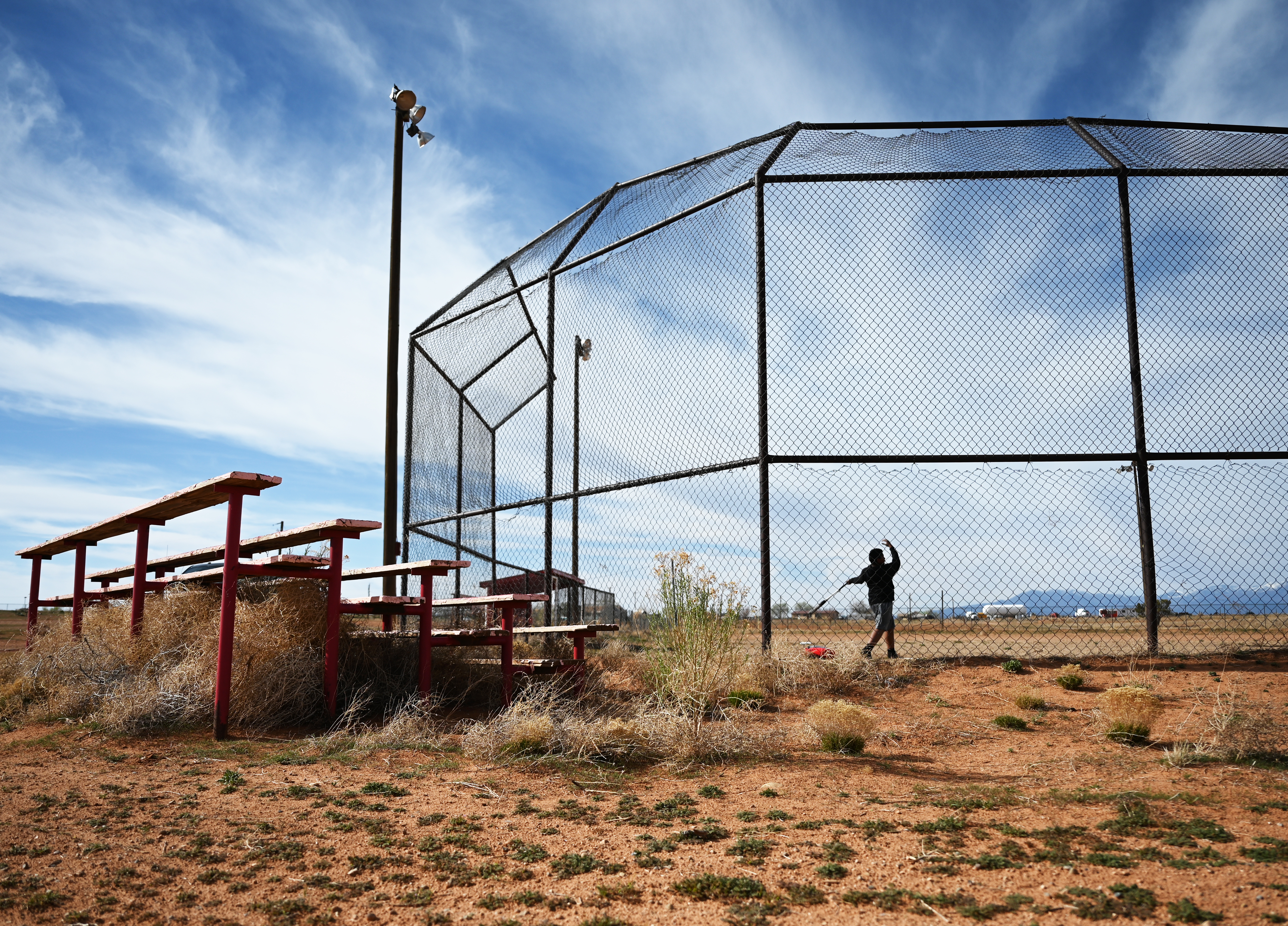 Tumbleweeds pushed by the winds gather ...