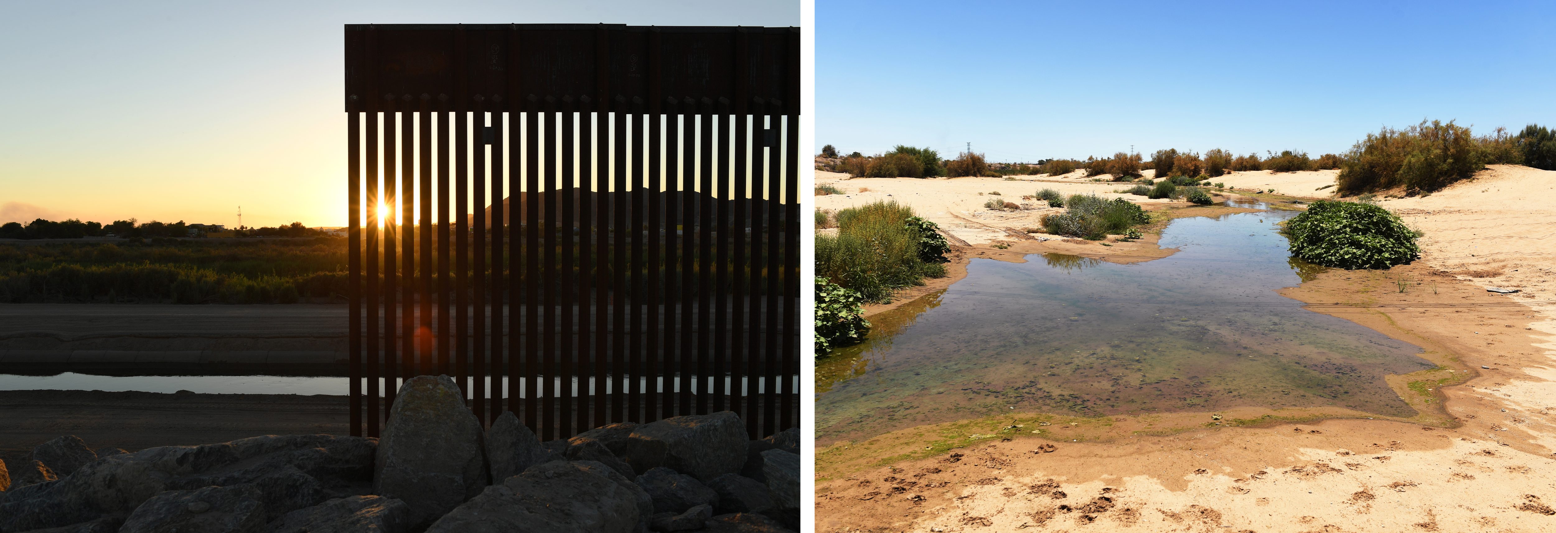 An irrigation canal with water from ...