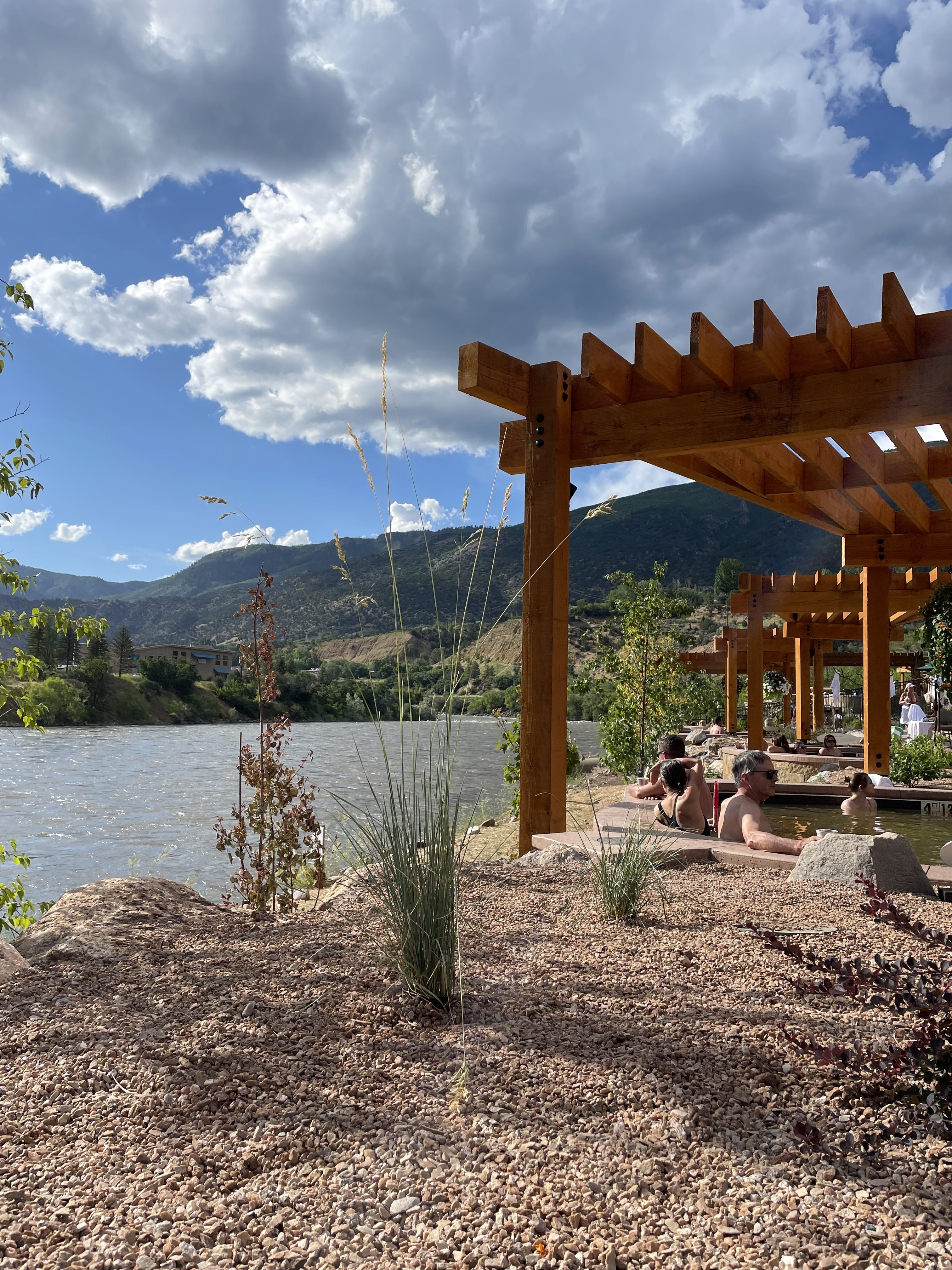 Iron Mountain Hot Springs new Upriver section is on the banks of the Colorado River. (Photo by Mindy Sink/Special to The Denver Post)