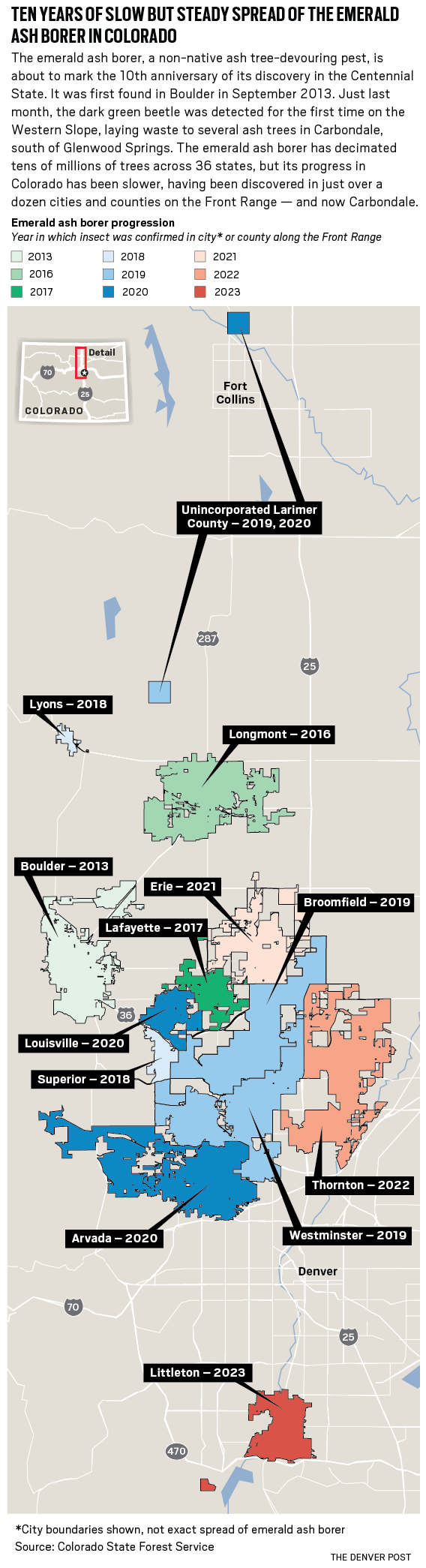 Emerald ash borer map