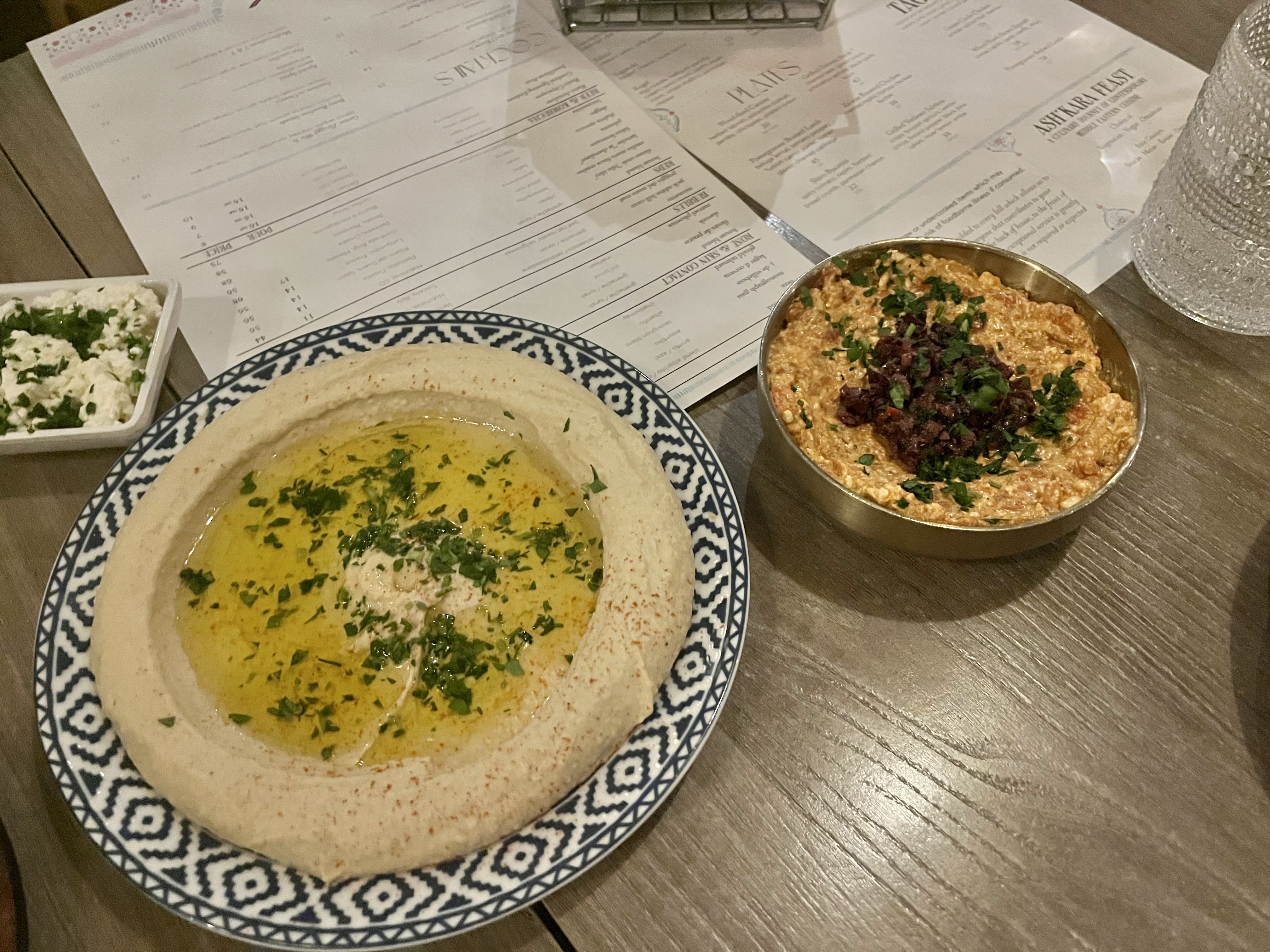 Ash'Kara's hummus and htipiti (Photo by Lily O'Neill, The Denver Post)