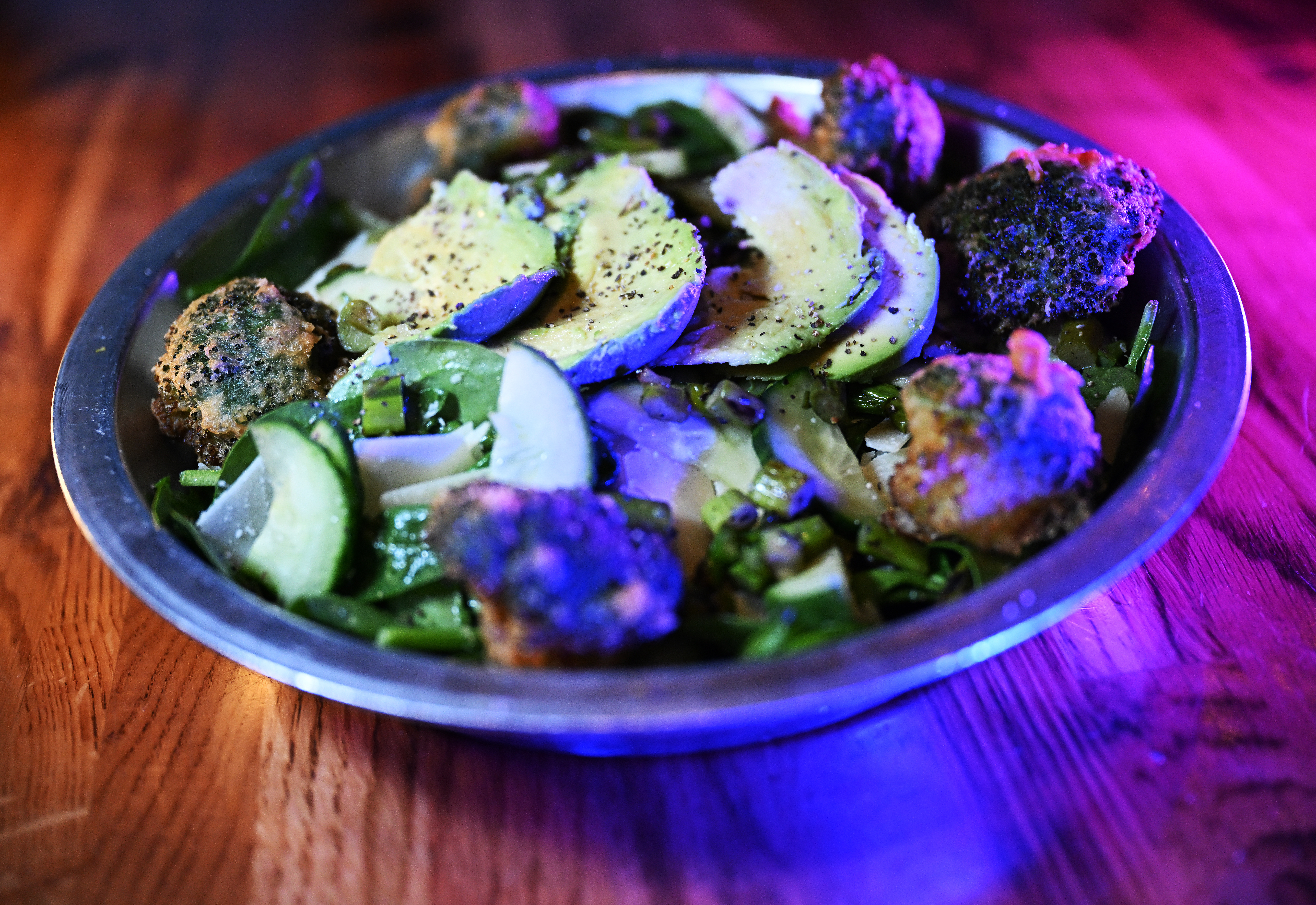 A menu item called the Massive Attack Salad is photographed at new location for the restaurant Work & Class in Englewood on March 5, 2026. (Photo by RJ Sangosti/The Denver Post)