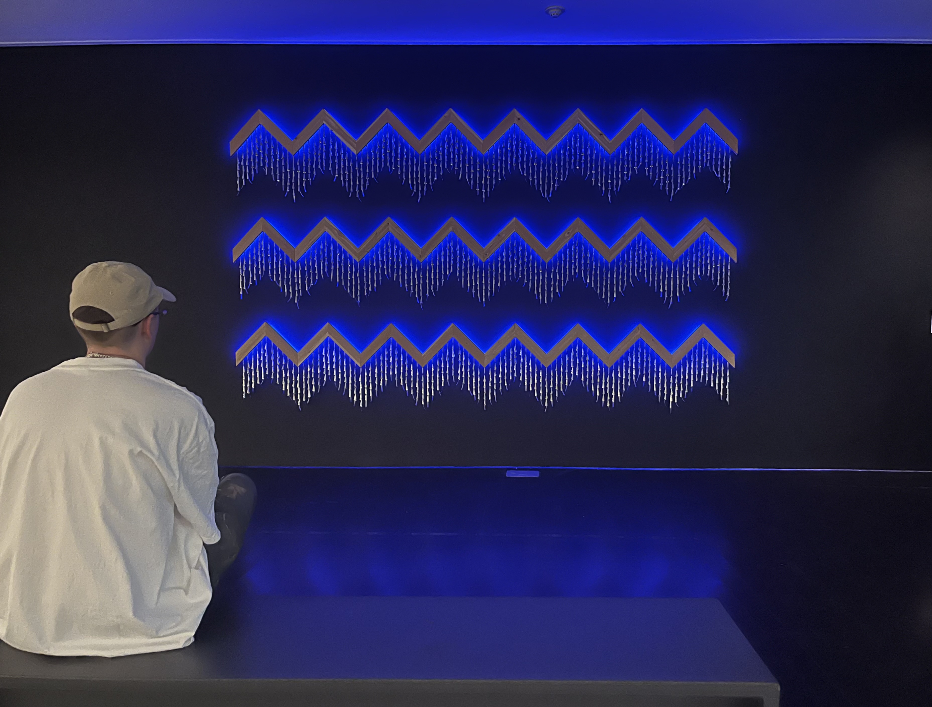 JayCee Beyale's "Electric Relaxation" is made from cedar, ribbon, jingle cones and LED lights. (Ray Mark Rinaldi, Special to The Denver Post)