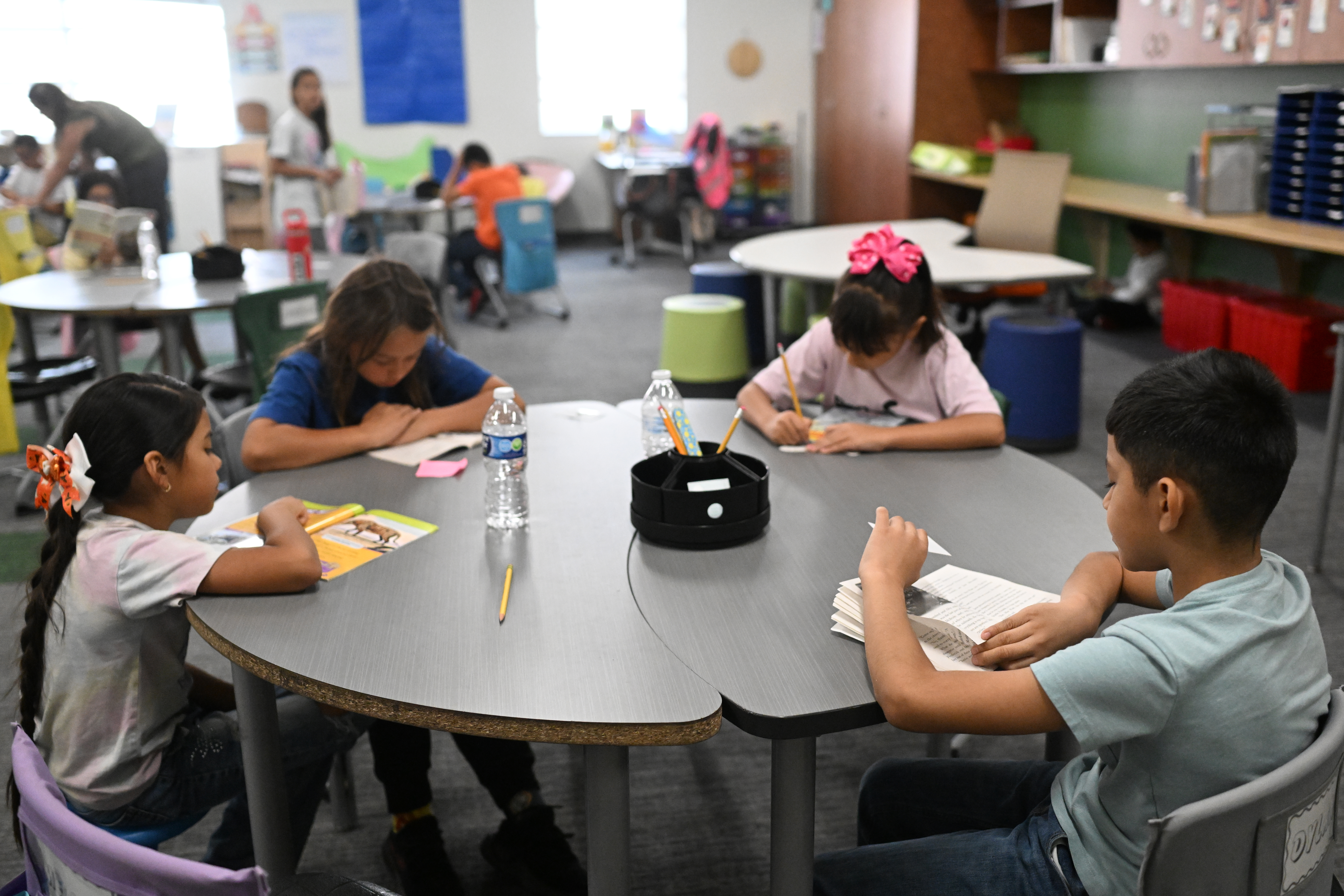Third-grade students work on their reading skills at Welby Community School, a Mapleton Public School on Wednesday, Aug. 19, 2026. (Photo by RJ Sangosti/The Denver Post)