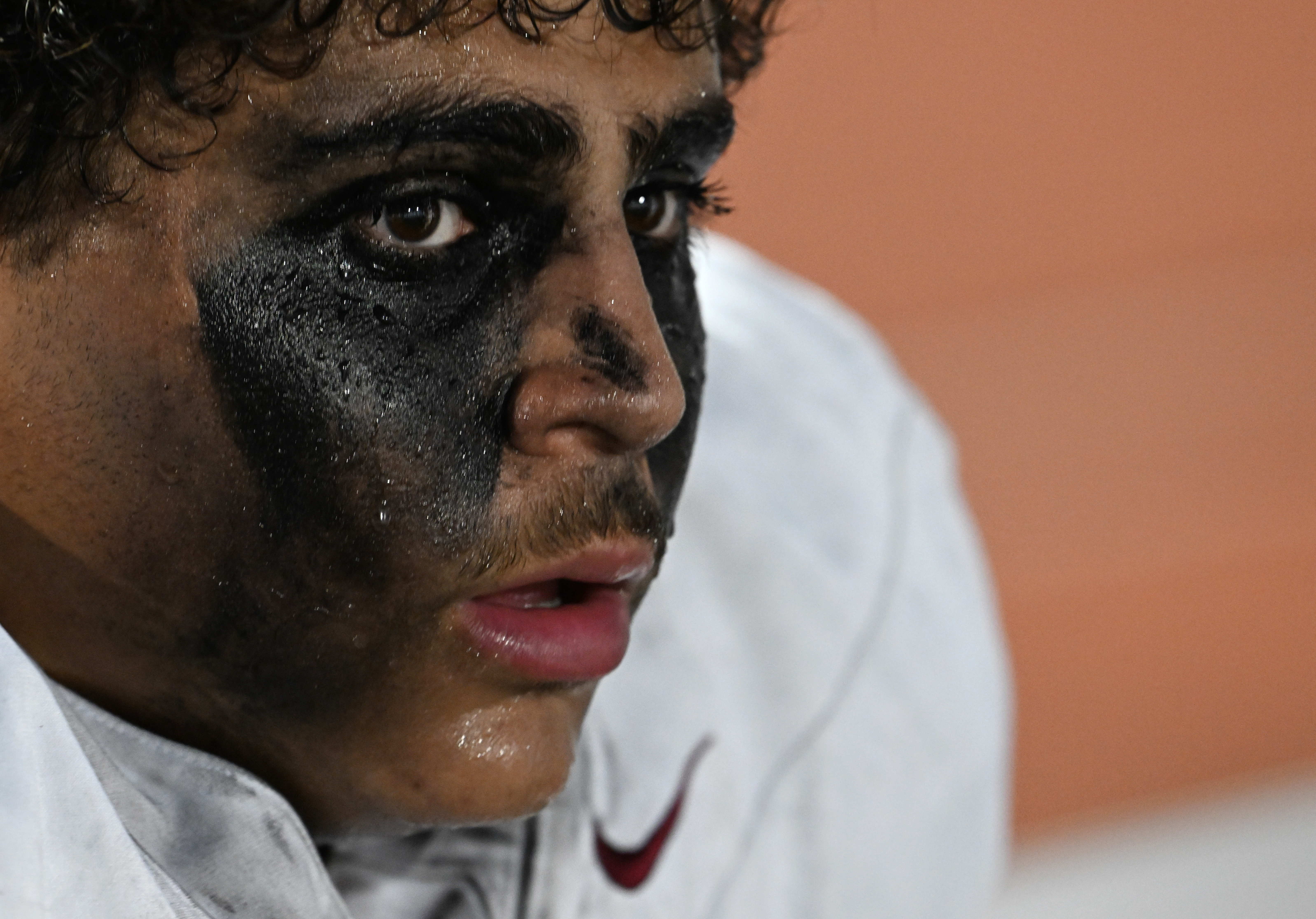 AURORA, CO - SEPTEMBER 17: Cherokee Trail's Hadey Naser (71) takes a moment on the sideline as they play Eaglecrest at Legacy Stadium on Thursday, September 17, 2026, in Aurora, Colorado. (Photo by RJ Sangosti/The Denver Post)