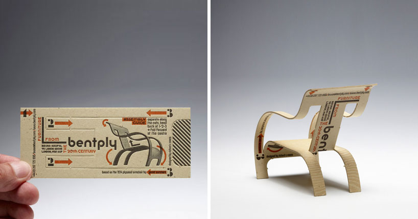 Bentply Business Card Transforms Into Chair By Richard C Evans