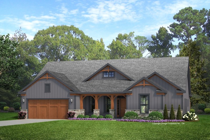 Walton house plan rendering - mountain house plan