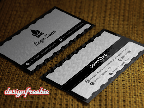 Black White Free Business Card Templates Psd