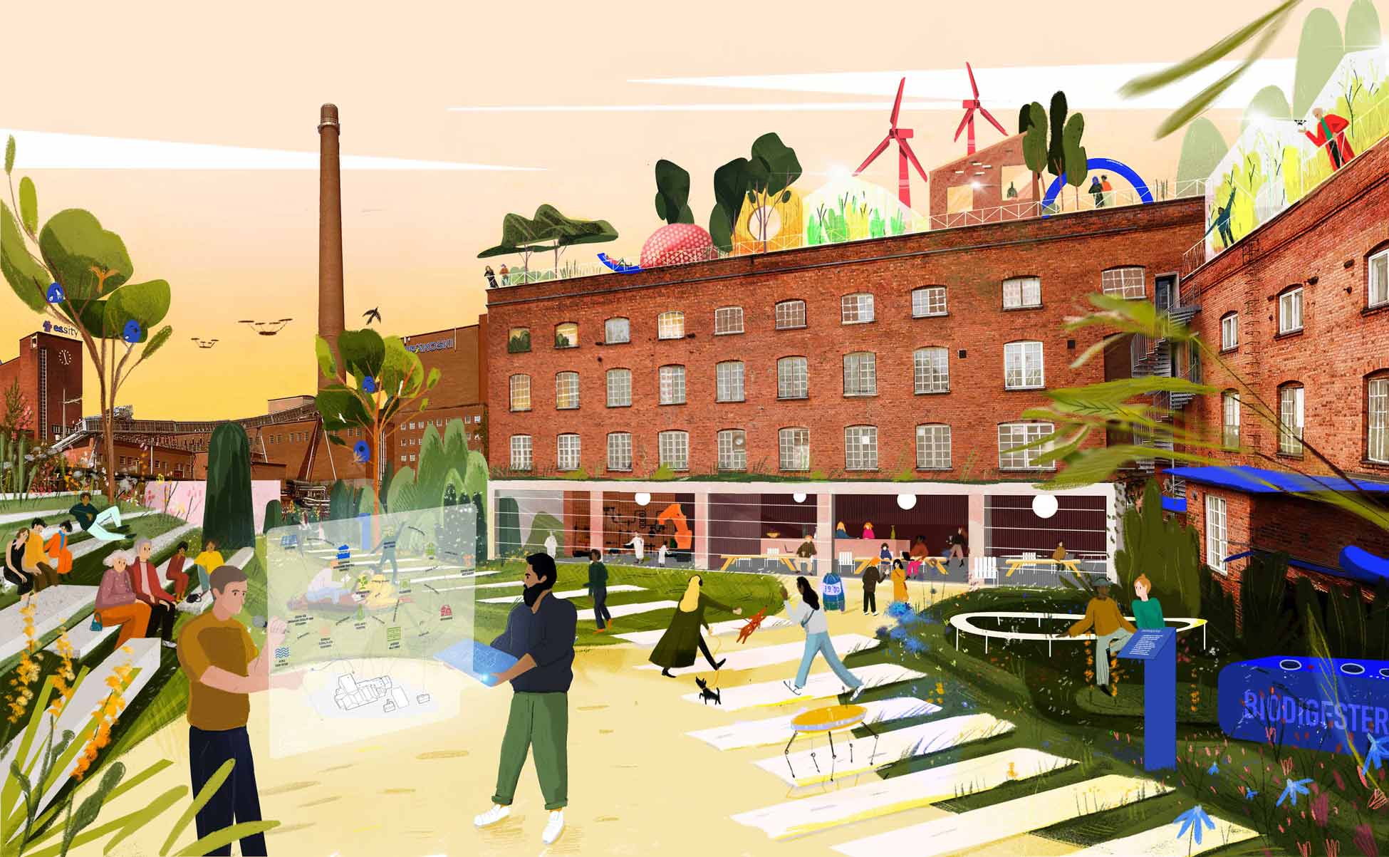 Visualisation circular urban plan for Tehdassaari | Image © Space & Matter