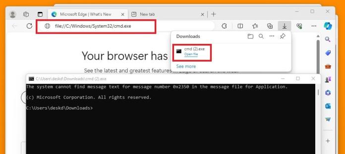 Open CMD Using Edge or Chrome Browser