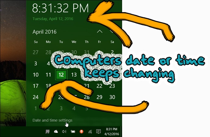 computer date or time keeps changing and resetting-min