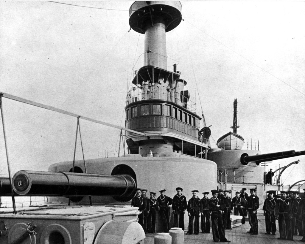 View of the forecastle, circa 1897 USS Indiana BB-1