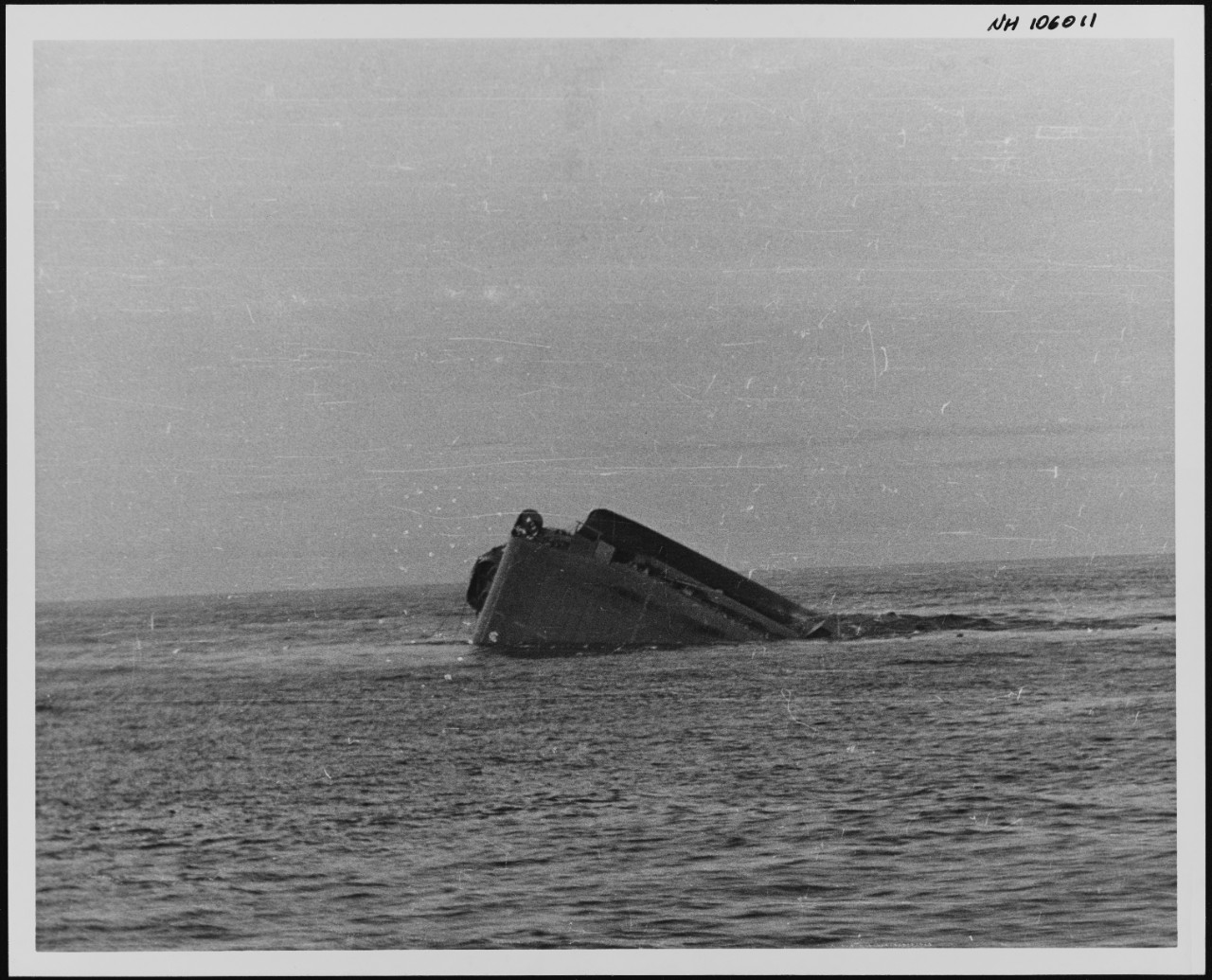 USS Yorktown CV-5 sinking, just after dawn on 7 June 1942