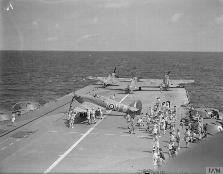 Hawker Sea hurricane fighters on HMS Indomitable