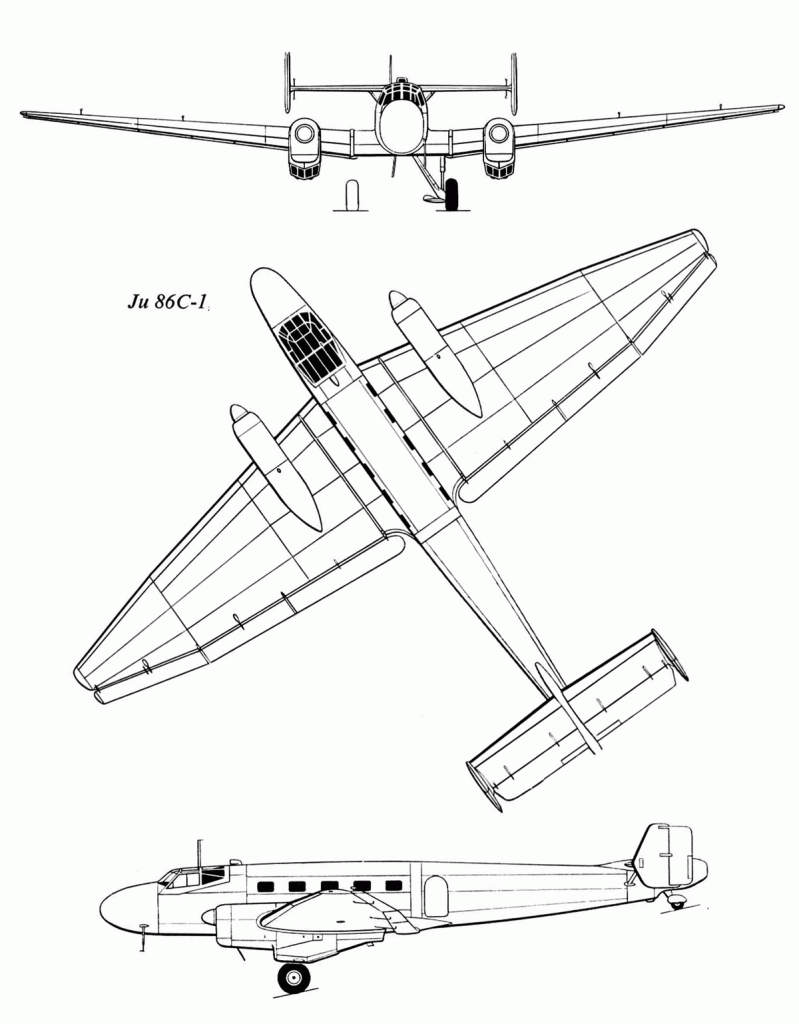 Junkers Ju 86C-1 line drawing