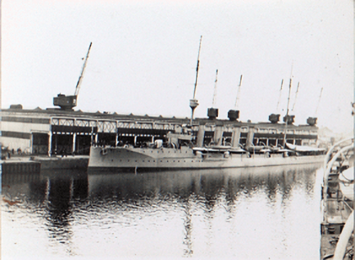 HMS Bristol (1910) at Avonmouth