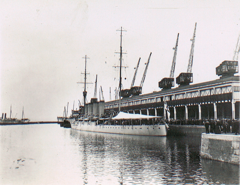HMS Bristol (1910) at Avonmouth