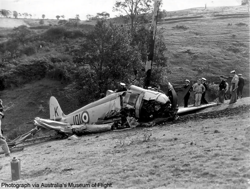 Sea Fury VW640 18 May 1953 written off after having crashed on take off from the airfield at HMAS Albatross Nowra when the engine failed