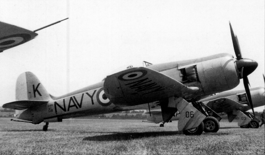 Sea Fury WZ548 of 805 Sqn based at Nowra, where it wore 'NW' tailcodes while aboard HMAS Sydney the code was "K"