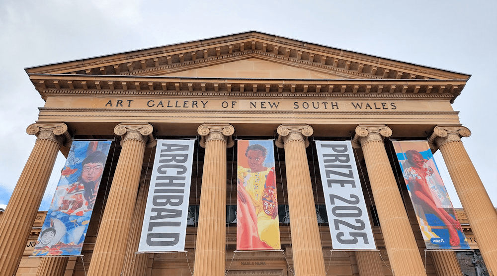 Entrance to the Art Gallery with Archibald Prize Signs
