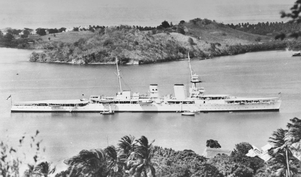 HMS Frobisher at St Lucia - 1934