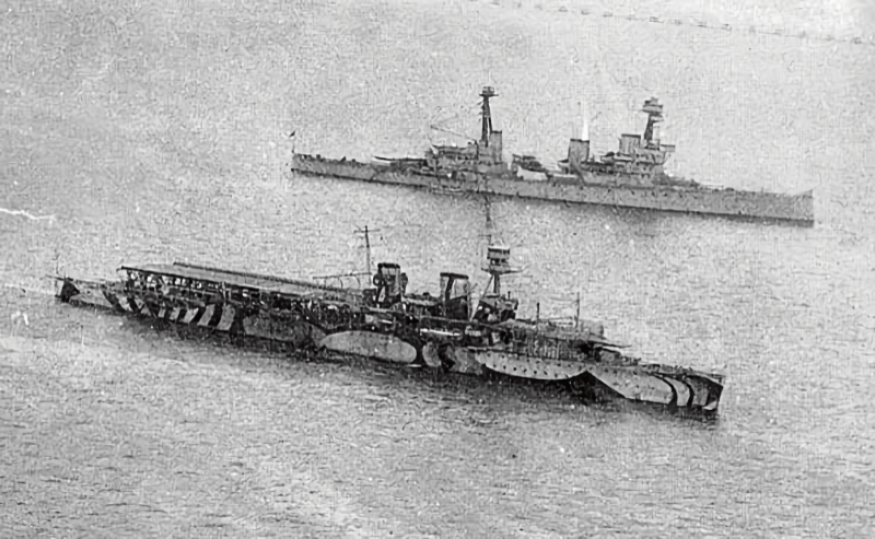 HMS Vindictive as an aircraft carrier