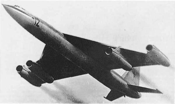 The Myasishchev M-50 in flight